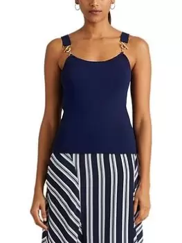 Image of Lauren by Ralph Lauren Yuzepa-short Sleeve-pullover - French Navy, Size S, Women