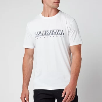 Image of Napapijri Mens Sallar Logo T-Shirt - Bright White - M