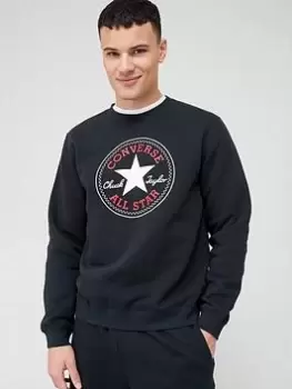 Image of Converse Go-To All Star Patch Standard-Fit Fleece Crew Sweatshirt