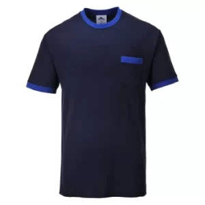 Image of Portwest Mens Texo Contrast Pocket T Shirt Navy S