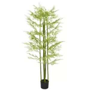 Image of HOMCOM Decorative Artificial Plants Asparagus Fern Tree in Pot Fake Plants for Home Indoor Outdoor Decor, 155cm