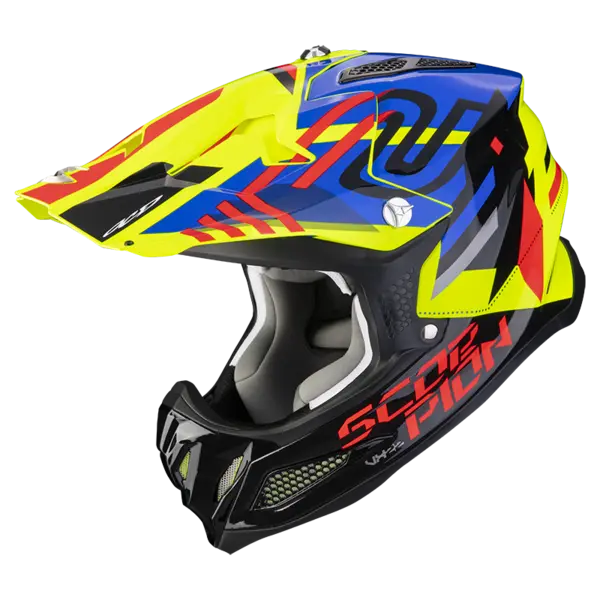Image of Scorpion VX-22 Air Neox Neon Yellow-Blue-Red Offroad Helmet Size XS