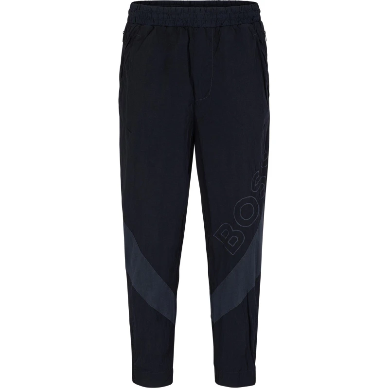 Image of Boss Mens Selon Closed Hem Fleece Joggers Dark Blue male S