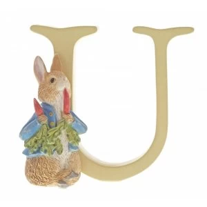 Image of Letter U Peter Rabbit with Radishes Figurine
