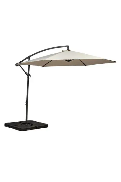 Image of Royalcraft 3m Standard Cantilever Powder Coated Parasol with Cross Stand Ivory