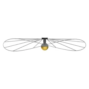 Image of Eskola Semi Flush Ceiling Light Black