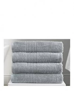 Image of Eden Egyptian Pair Of Cotton Towels - Silver