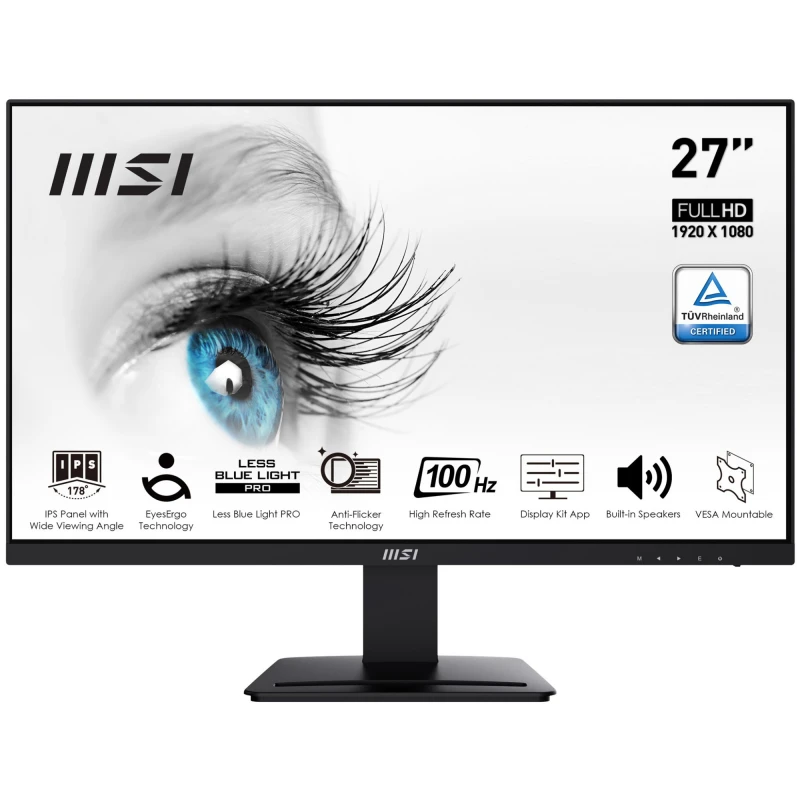 Image of MSI Pro MP273A 27" Monitor. Full HD (1920 x 1080). 100Hz. IPS. 4ms
