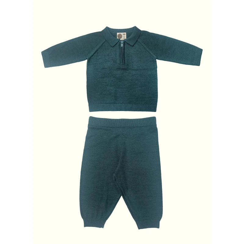 Image of Pretty Green Kids Regular Top and Trouser Pyjama Set Atlantic Deep male 0-3 Mnth