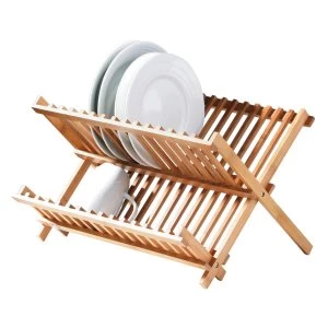 Image of Premier Housewares Folding Bamboo Dish Rack