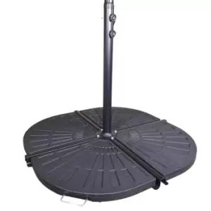 Image of 4 Piece 14kg Black Hanging Banana Cantilever Garden Parasol Base Weights