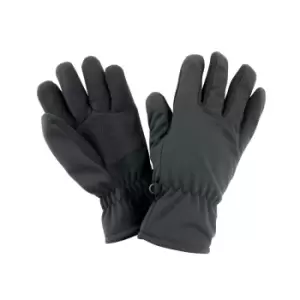 Image of Result Unisex Winter Essentials Softshell Thermal Gloves (S-M) (Black)