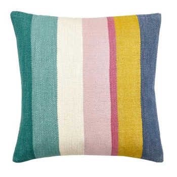 Image of Joules Cotswold Woven Stripe Cushion - Multi