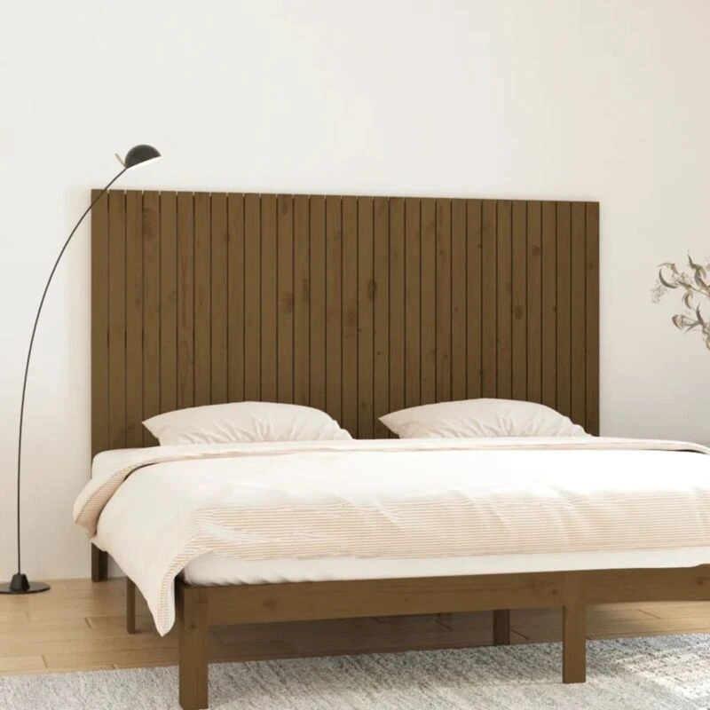 Image of VIDAXL Wall Headboard Honey Brown 204x3x110cm Solid Wood Pine Vidaxl 8720845686499