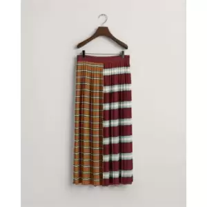 Image of Gant Striped Pleated Skirt Plumped Red 3 - Red