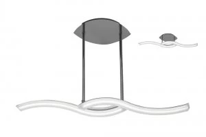 Image of Telescopic Semi Flush Convertible Line 28W LED 3000K, 2800Lm, Polished Chrome, Frosted Acrylic