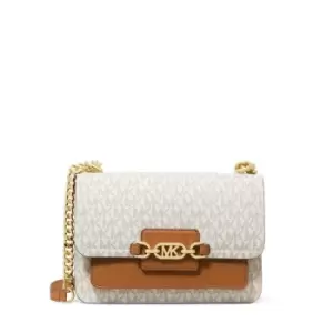 Image of Michael Kors Heather Large Leather Shoulder Bag - Beige