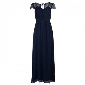 Image of Vila Lace Sleeve Maxi Dress - NAVY BLAZER