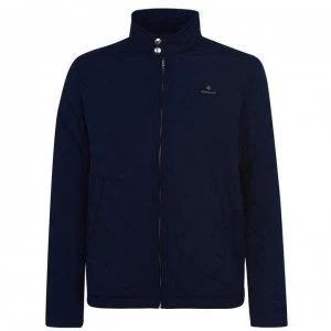 Image of Gant Quilted Wind Cheater Jacket - Navy 433