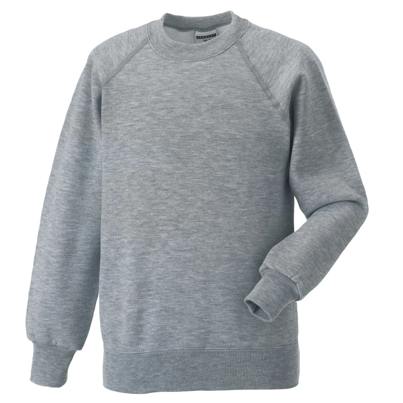 Image of Jerzees Schoolwear Jerzees Schoolgear Raglan Sleeve Sweatshirt in Grey Size: 3-4 Years Grey Unisex 3-4 Years