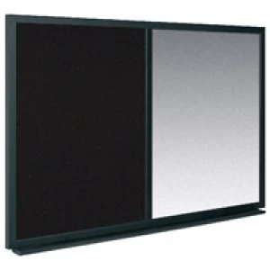Image of Bi-Office Combo Message Board 600x900mm Black Silver MX07232169