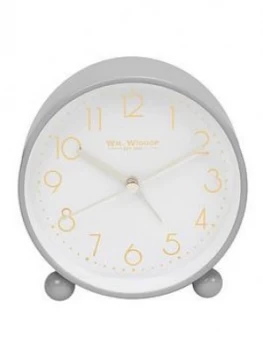 Image of Grey Metal Alarm Clock With Gold Dial