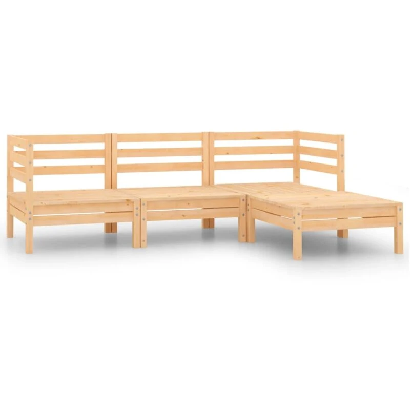 Image of VIDAXL 4 Piece Garden Lounge Set Solid Pinewood vidaXL 8720286659366