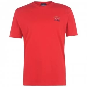 Image of Paul And Shark Crew Logo T Shirt - Red 577