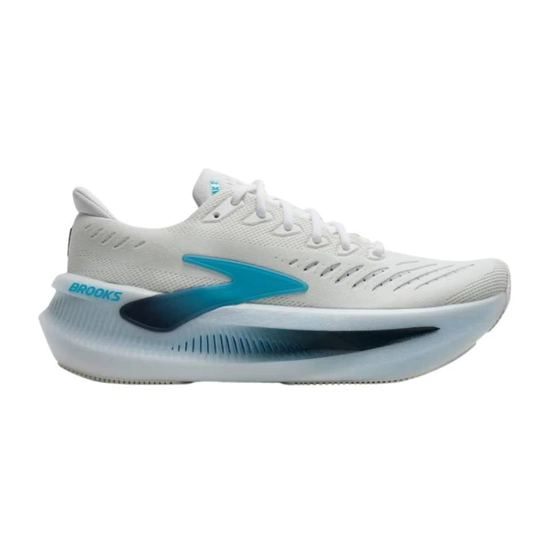Image of Brooks Glycerin Max 2 Shoes White Blue SS26, Size 41 - EUR