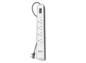 Image of Belkin BSV401VF2M surge protector White 4 AC outlet(s) 2 m