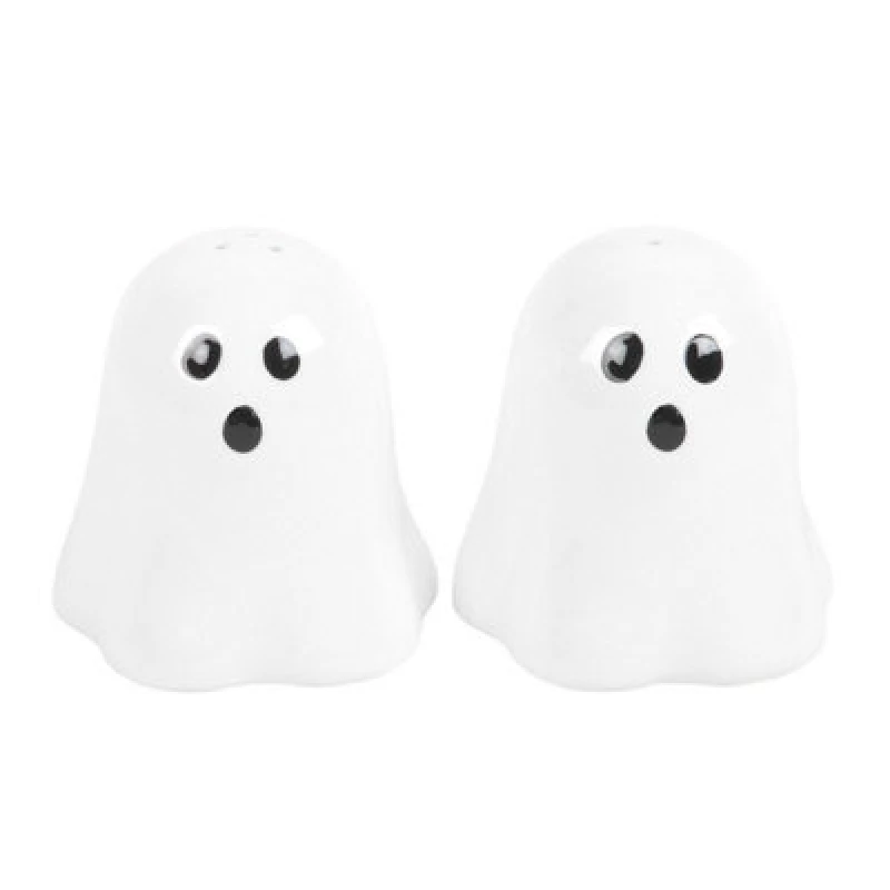 Image of Something Different Something Different Ghost Halloween Salt and Pepper Shakers in White White One Size Unisex 5063574114813