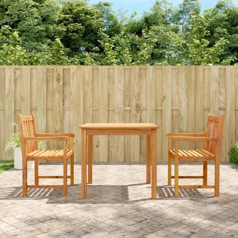 Image of vidaXL 3 Piece Garden Dining Set Solid Wood Acacia, Brown 3206275