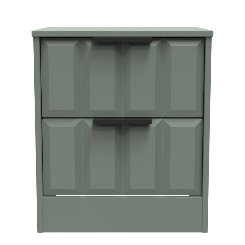 Image of Ready Assembled 2 U Seattle 2 Drawer Bedside Cabinet (Ready Assembled) in Pale Green Pale Green Unisex