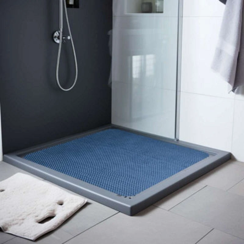 Image of Nicoman Reversible Dual-Colour Blue/green Pvc Anti Slip Shower Mat Bath Mat - Square 53X53Cm