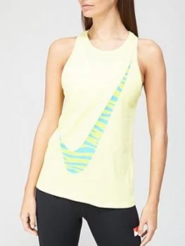 Image of Nike Training Dri-Fit Cotton Icon Clash Tank - Yellow