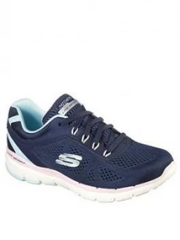 Image of Skechers Flex Appeal 3.0 Steady Move Trainer - Navy Pink