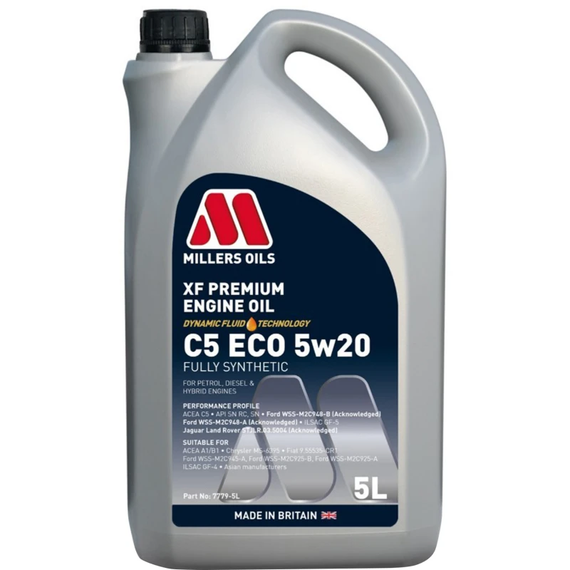 Image of MILLERS OILS 7779-5 Engine oil Capacity: 5l, 5W-20 Engine Oil (1862)