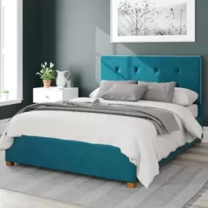 Image of Aspire Presley Ottoman Bed Velvet Teal Single