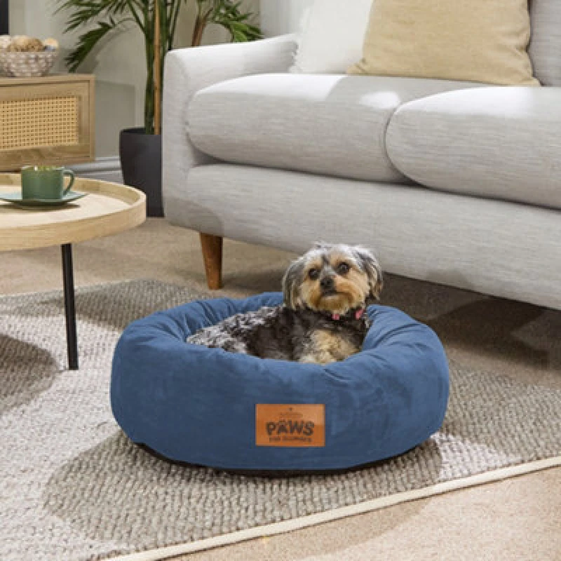 Image of Slumberdown Slumberdown Paws for Slumber Donut Pet Bed, Small, 55cm Diameter in Navy Navy S Unisex 5012924077247