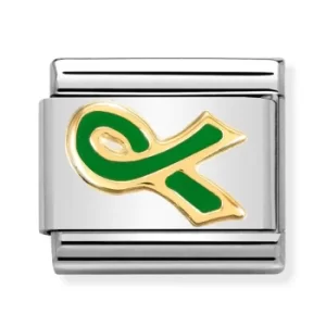 Image of Nomination CLASSIC Daily Life Green Ribbon Charm 030242/47