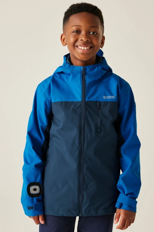 Image of Regatta Trekktain 3 in 1 Stretch Breathable Waterproof Jacket in Blue Size: 4-5 Blue Unisex 4-5