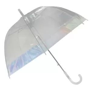 Image of X-Brella Iridescent Brim Cage Umbrella (One Size) (Transparent/Iridescent)