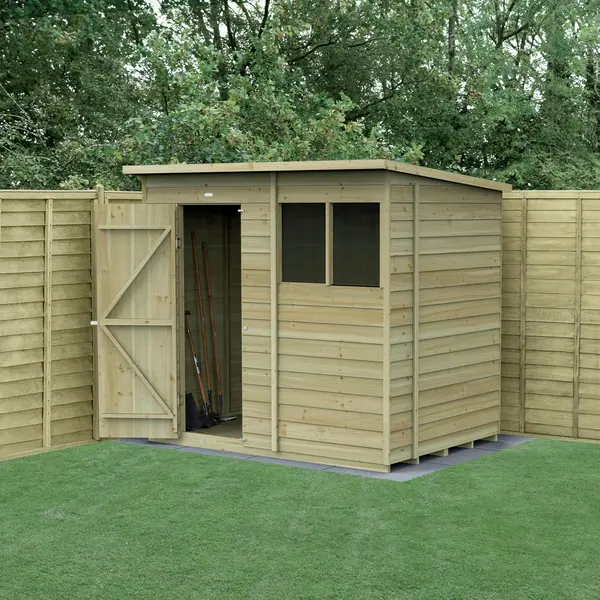 Image of 4Life Forest Wooden 7 x 5ft Overlap Pent Shed
