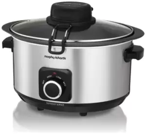 Image of Morphy Richards 6.5L Sear, Stew and Stir Slow Cooker - Silver - 461010