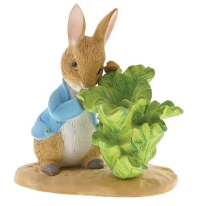 Image of Peter Rabbit with Lettuce Figurine