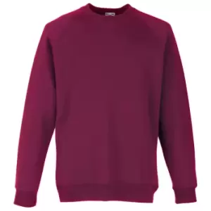 Image of Fruit Of The Loom Childrens Unisex Raglan Sleeve Sweatshirt (7-8) (Burgundy)