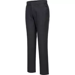 Image of Portwest Mens Stretch Slim Chino Trousers Black 36" 29"