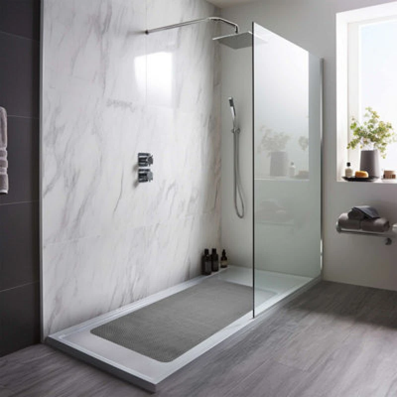 Image of Nicoman Reversible Dual-Colour Grey/brown Pvc Anti Slip Shower Mat Bath Mat - Rectangular 100X40 Cm