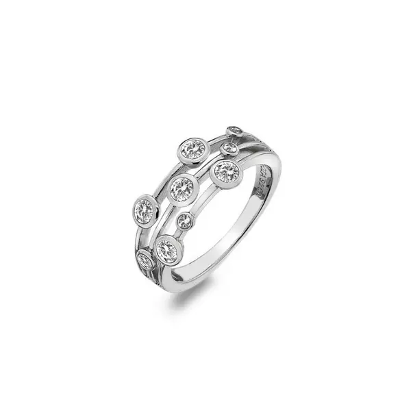 Image of Hot Diamonds White Topaz Tender Statement Ring DR207 Size R Size: Size
