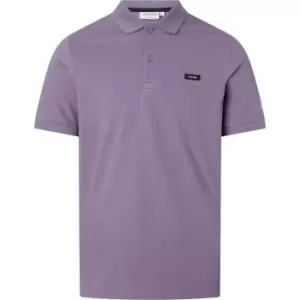 Image of Calvin Klein Stretch Pique Slim Button Polo - Purple